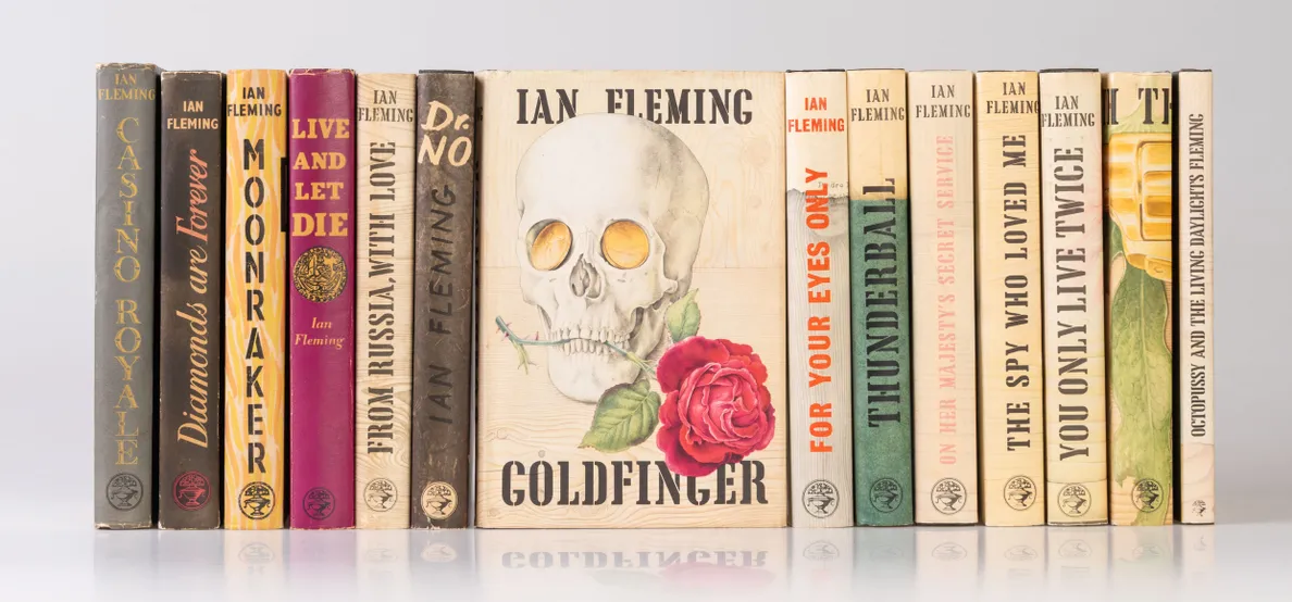A Complete Set of the James Bond Novels and Stories in First Edition: Casino Royale, Diamonds are Forever, Live and Let Die, Moonraker, From Russia With Love, Dr. No, Goldfinger, For Your Eyes Only, Thunderball, The Spy Who Loved Me, On Her Majesty's Secr