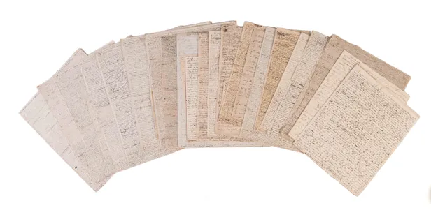 Polynesian Researches, the working manuscript. Together with the manuscript of Ellis' unpublished poem Mahine.