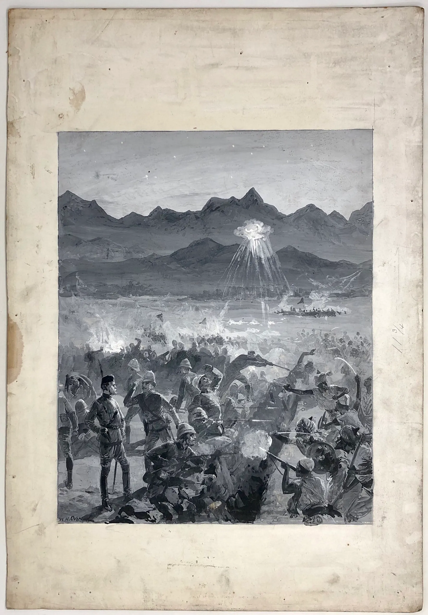 Indian Frontier Rising - With Sir Bindon Blood's Force - A Night Attack on the Camp at Nawagi - Last Rush by 4000 Ghazis at Daybreak.