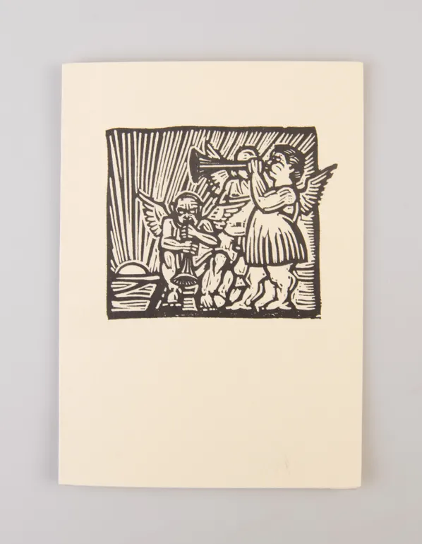 End, with an illustration by Timothy Engellund of angels trumpeting,