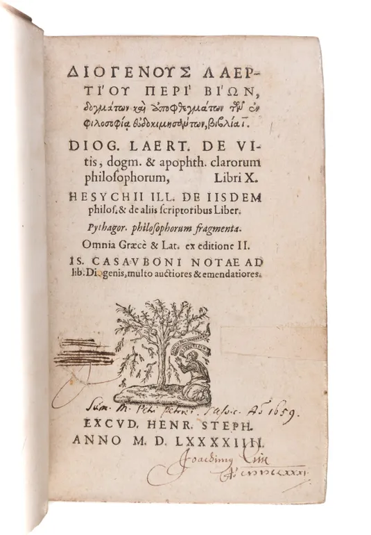 De Vitis, dogm. & apophth. clarorum philosophorum, Libri X.