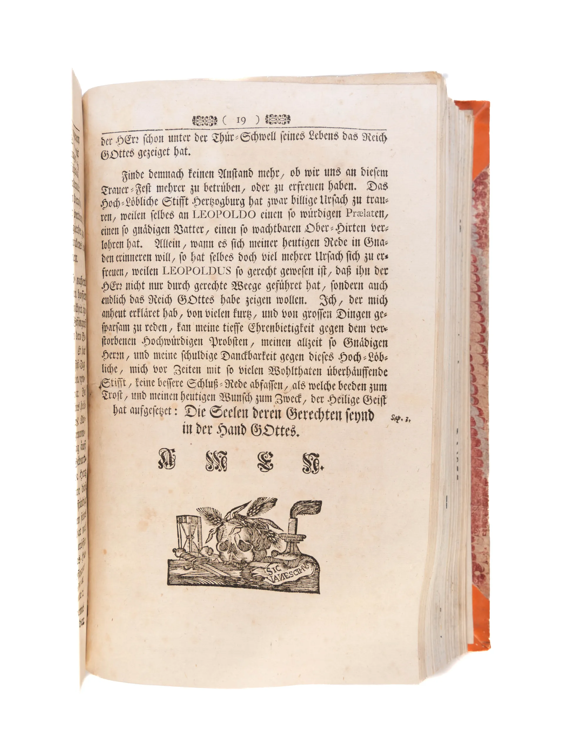 A fine Sammelband of 47 funeral orations, mostly of high ranking members of the clergy in Southern Germany, Emperors and local secular rulers.   
Würzburg etc., from 1694.
