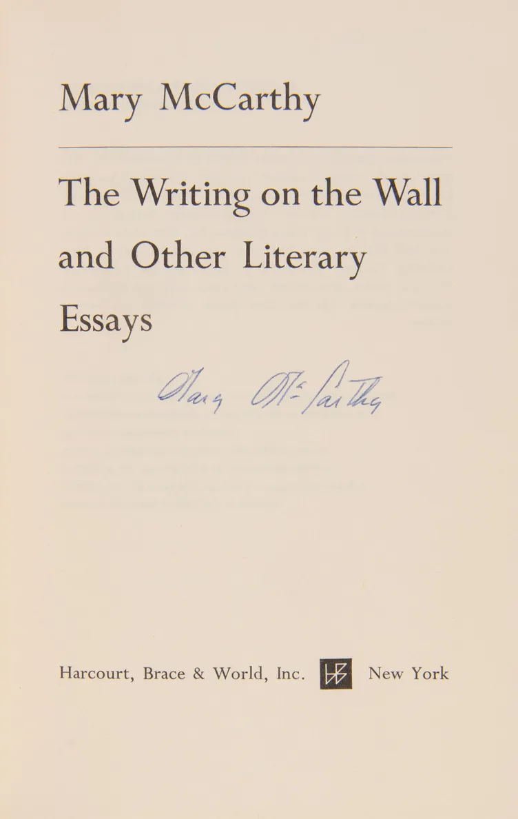 The Writing on the Wall.