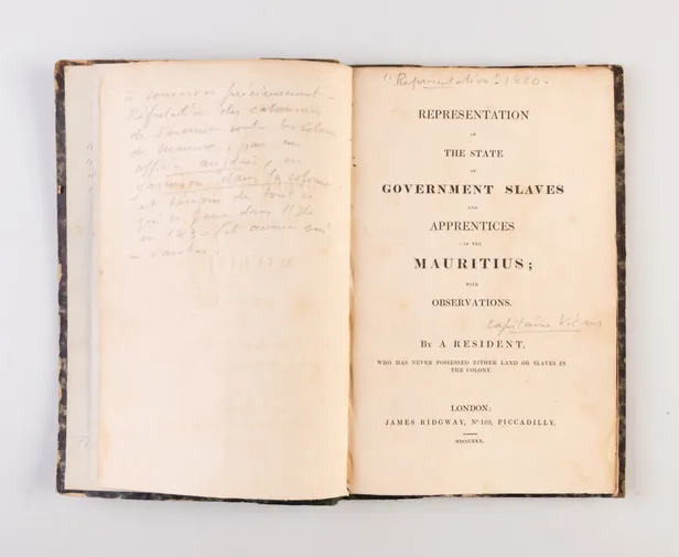 Representation of the State of Government Slaves and Apprentices in the Mauritius; with Observations.