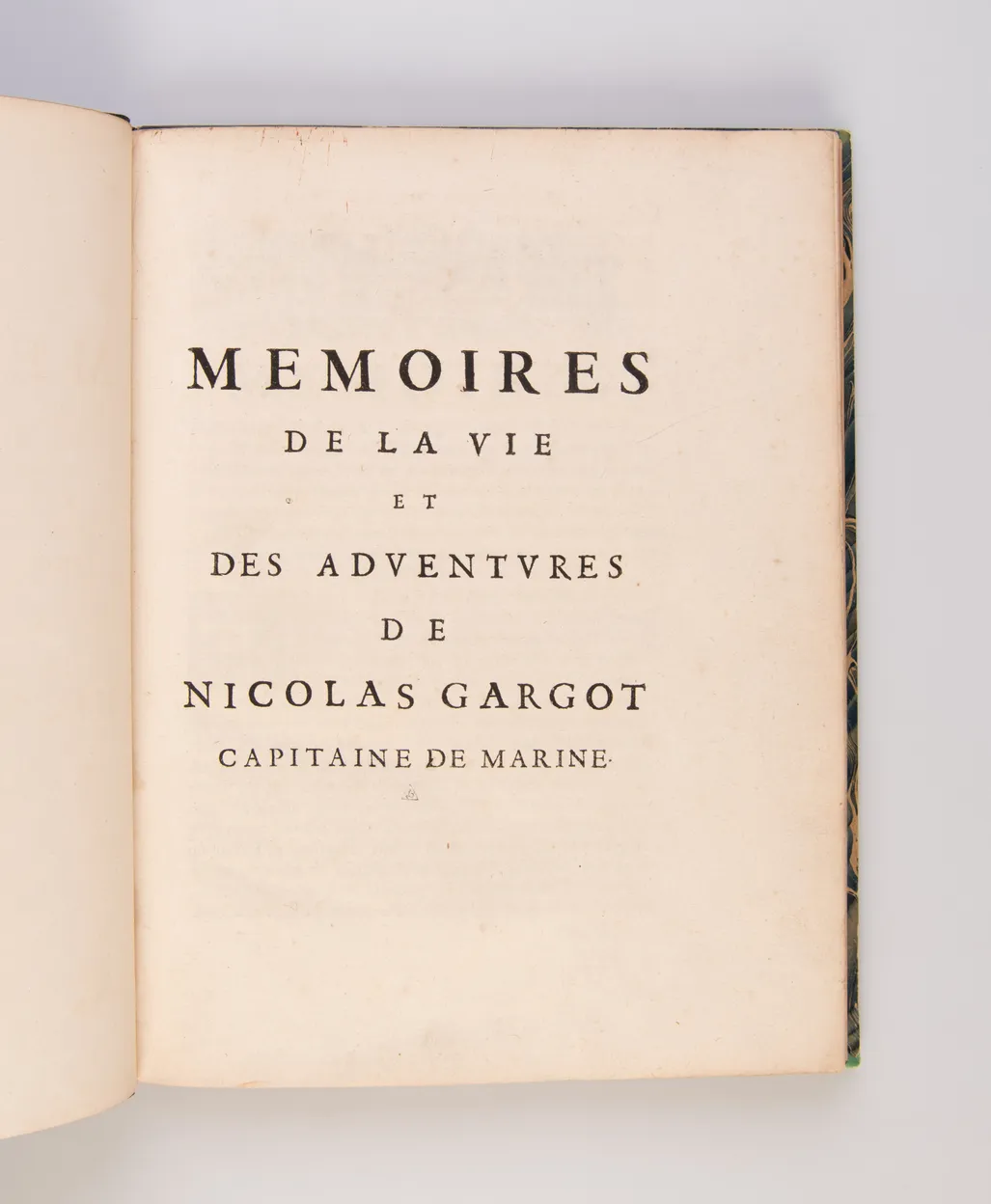 Memoires de la vie et des aventures de Nicolas Gargot, Capitaine de la Marine.