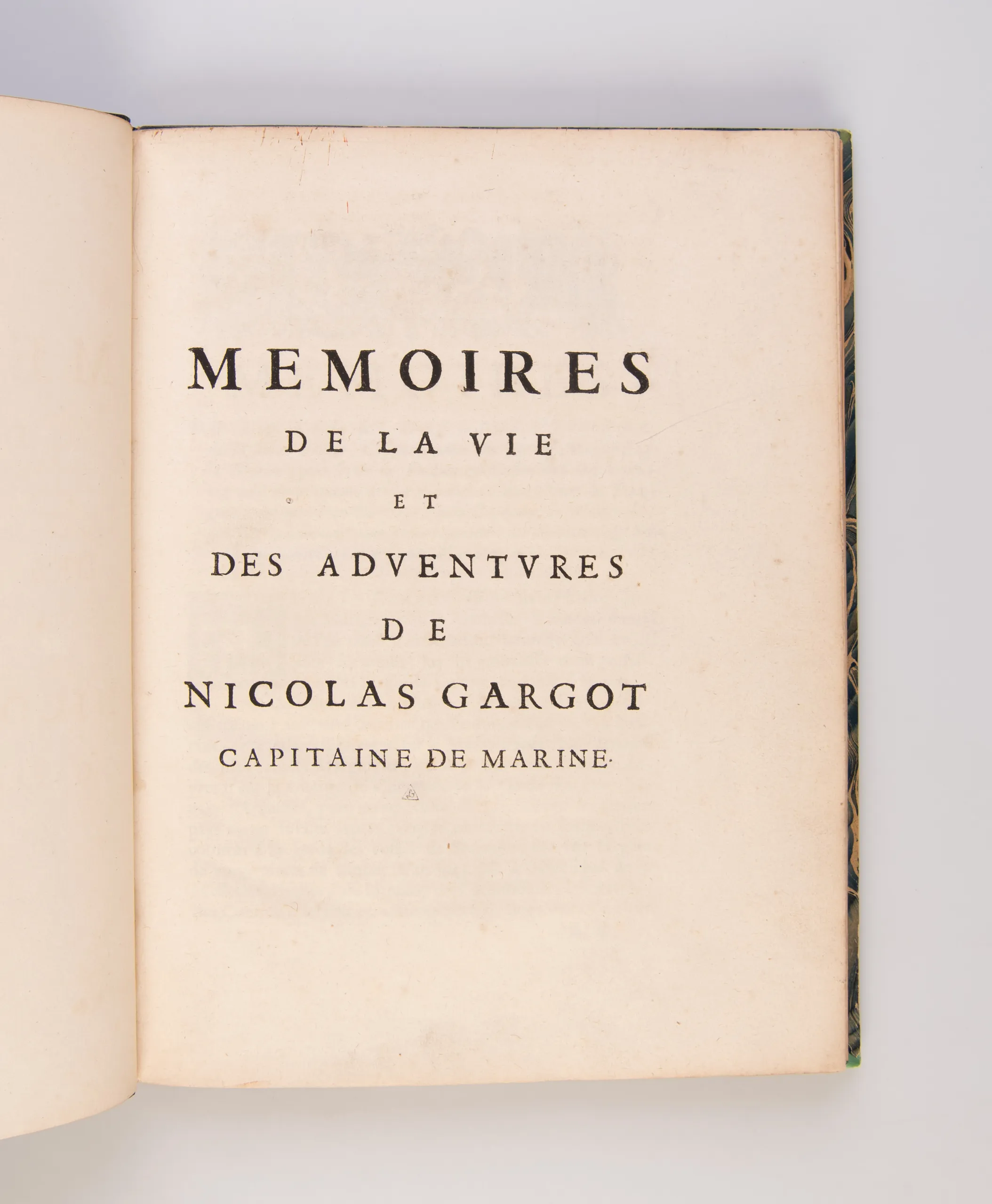 Memoires de la vie et des aventures de Nicolas Gargot, Capitaine de la Marine.