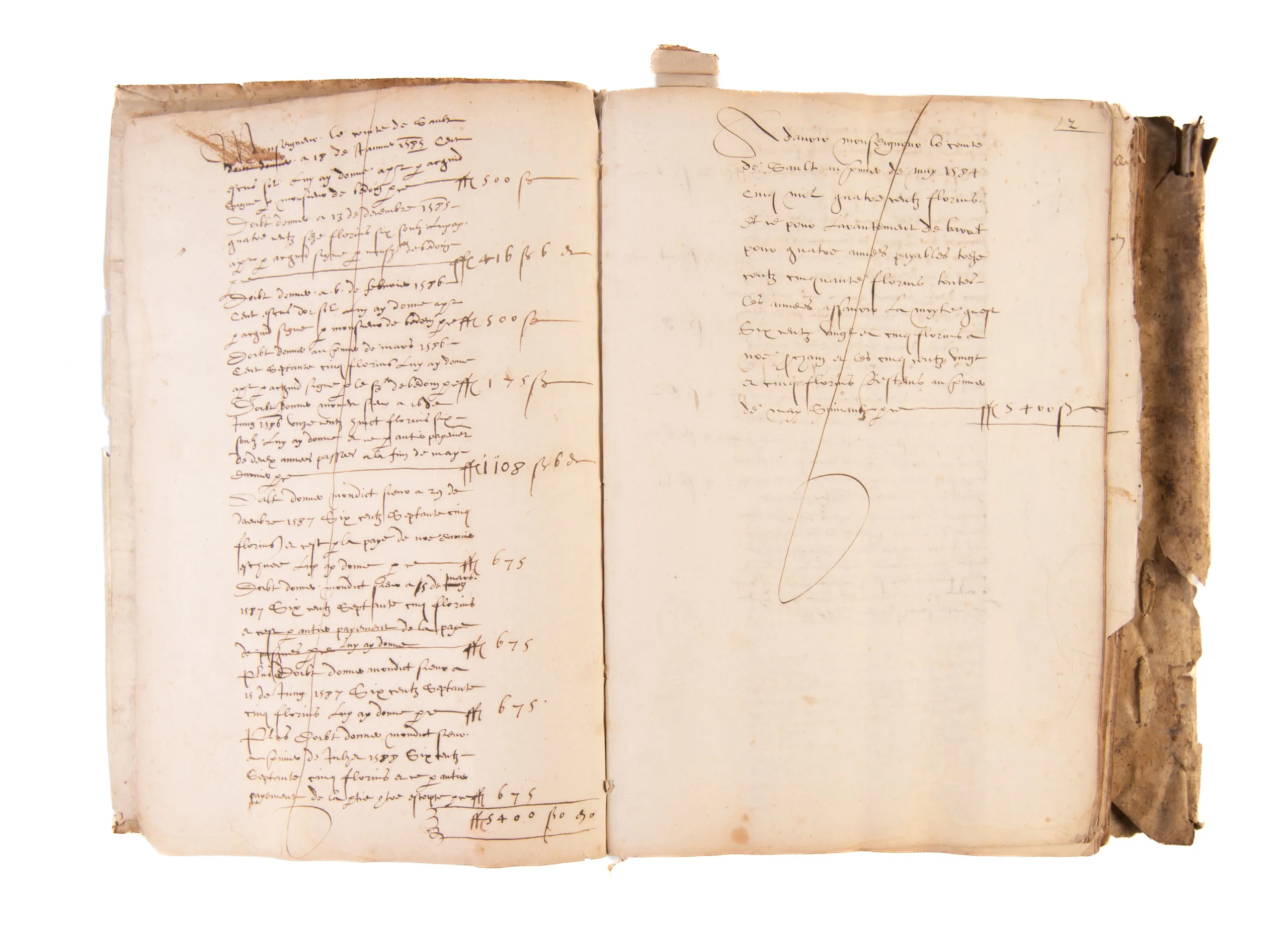Manuscript notarial account book for regional Provence.