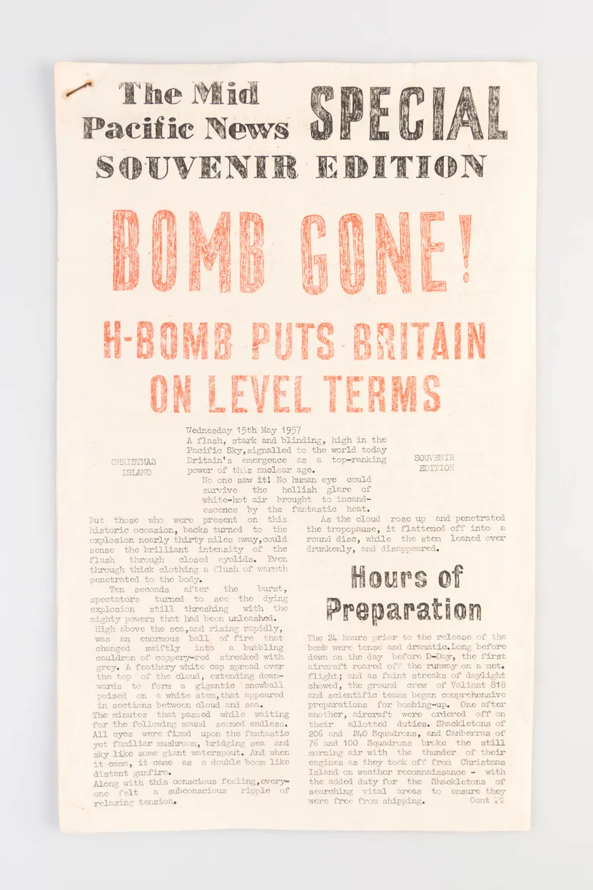 Special Souvenir Edition. Bomb Gone! H-Bomb Puts Britain on Level Terms.