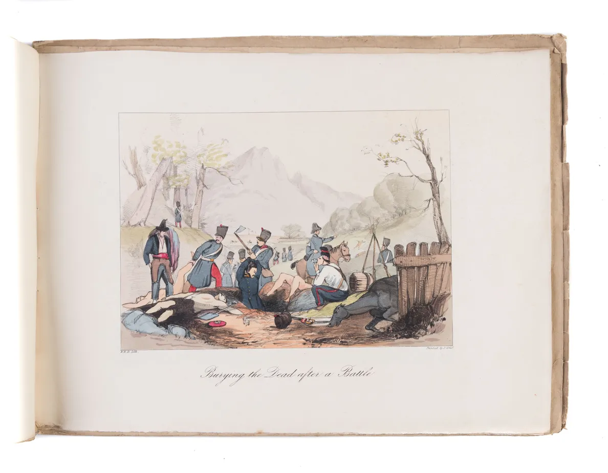 Civil War in Spain. Characteristic Sketches of The Different Troops Regular and Irregular, Native and Foreign, Composing the Armies of Don Carlos and Queen Isabella, also Various Scenes of Military Operations and Costumes of The Spanish Peasantry. I & II