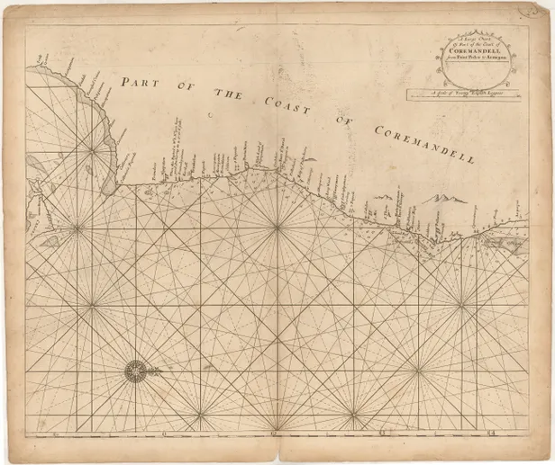 A Large Chart of Part of the Coast of Coromandell from Point Pedro to Armegon