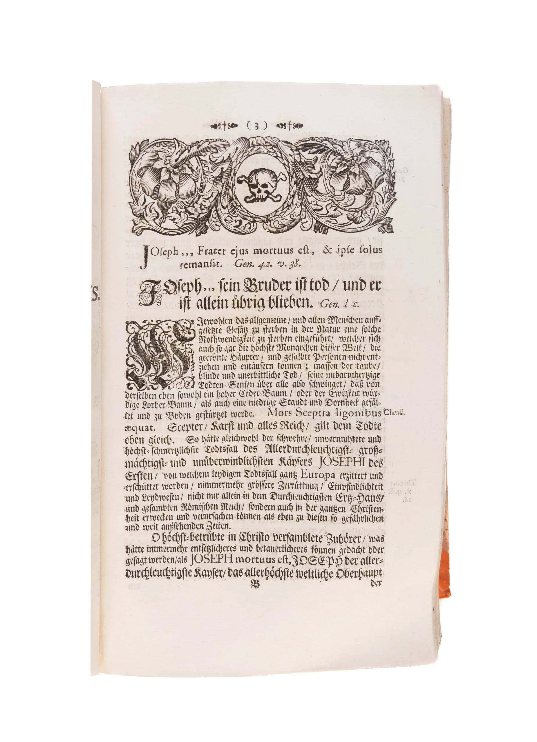 A fine Sammelband of 47 funeral orations, mostly of high ranking members of the clergy in Southern Germany, Emperors and local secular rulers.   
Würzburg etc., from 1694.