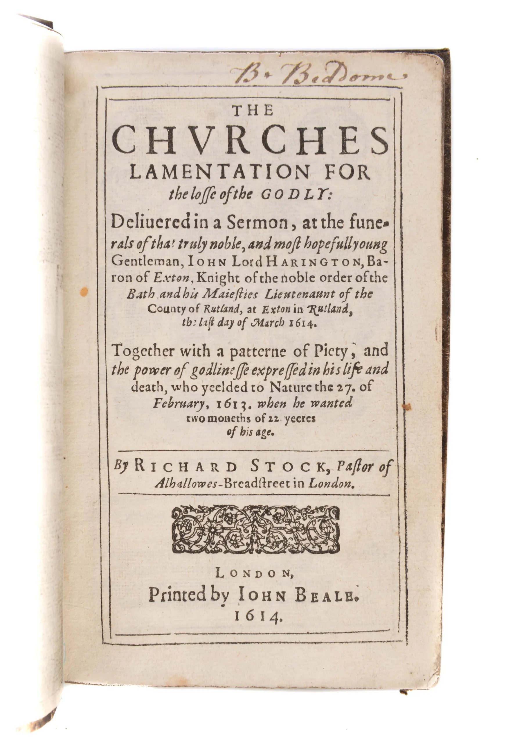 The Churches Lamentation for the losse of the Godly: