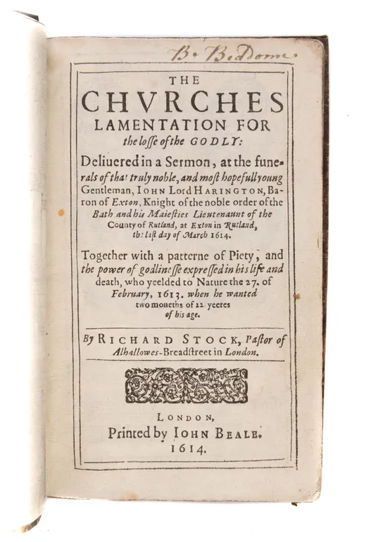 The Churches Lamentation for the losse of the Godly: