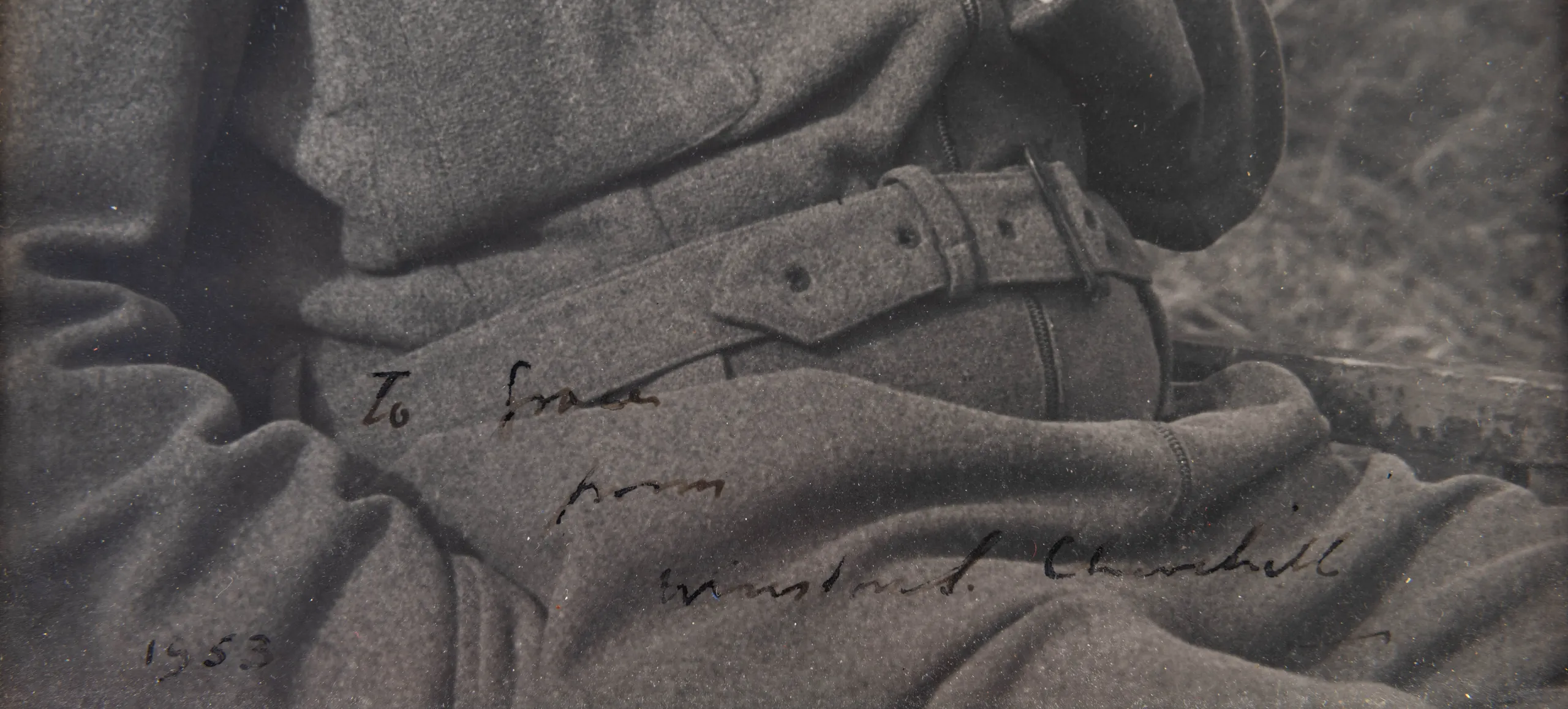 Inscribed photographic portrait of Winston Churchill by Hans Wild.