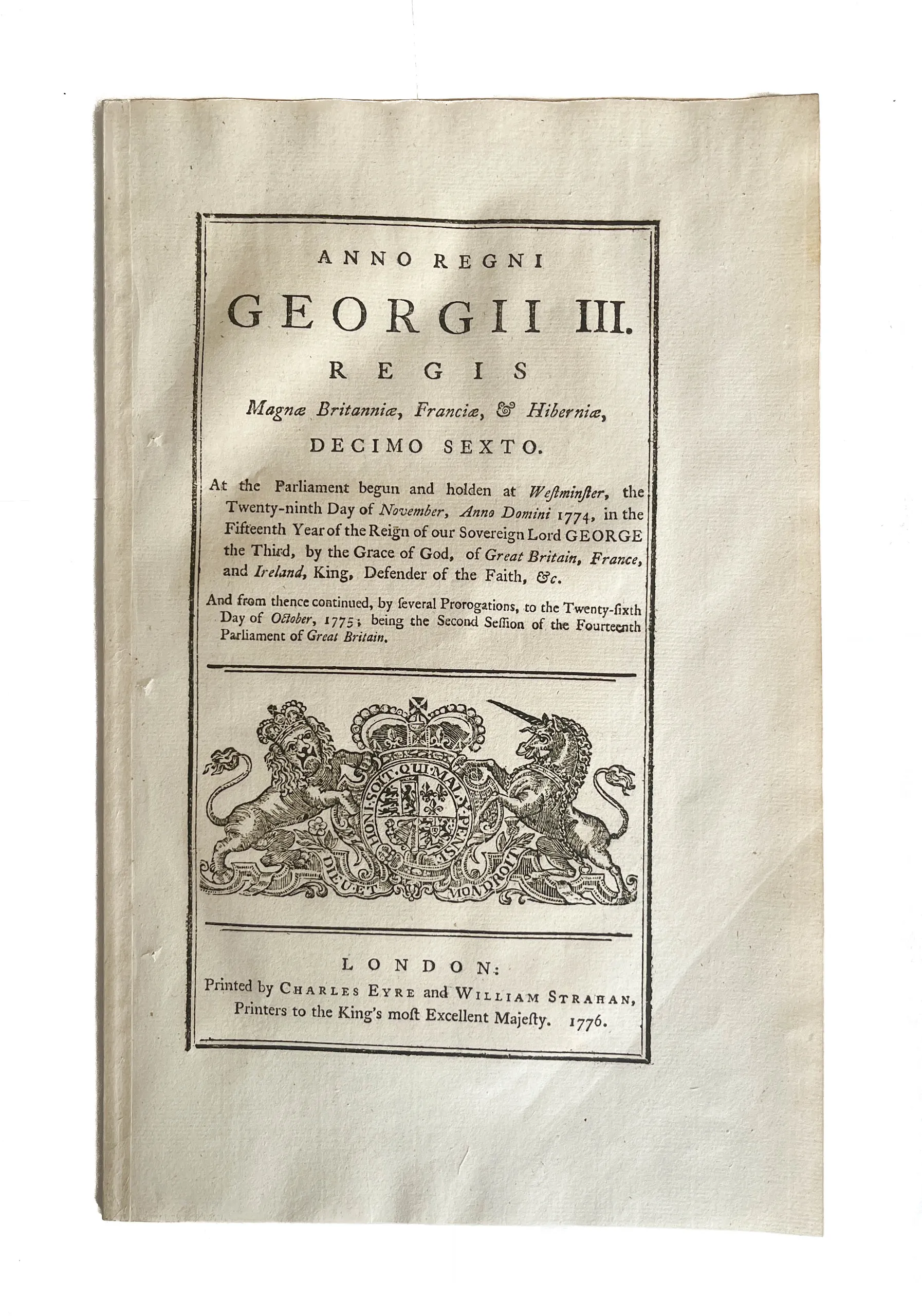 An Act to prohibit all Trade and Intercourse with the Colonies of New Hampshire, Massachuset's Bay, Rhode Island, Connecticut, New York, New Jersey, Pennsylvania, the Three Lower Counties on Delaware, Maryland, Virginia, North Carolina, South Carolina and