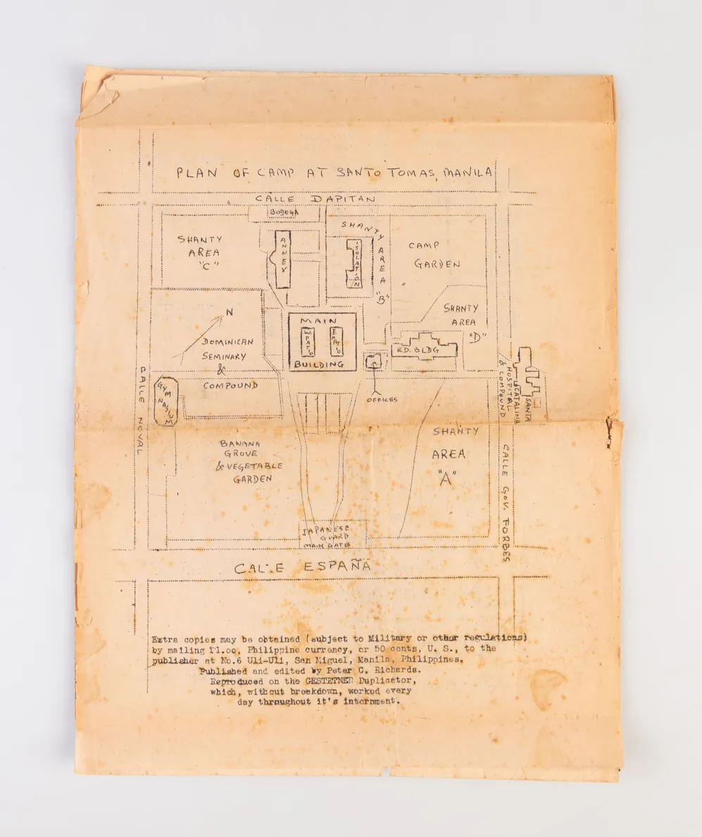 The Liberation Bulletin of Philippine Internment Camp No. 1 at Santo Tomas University.