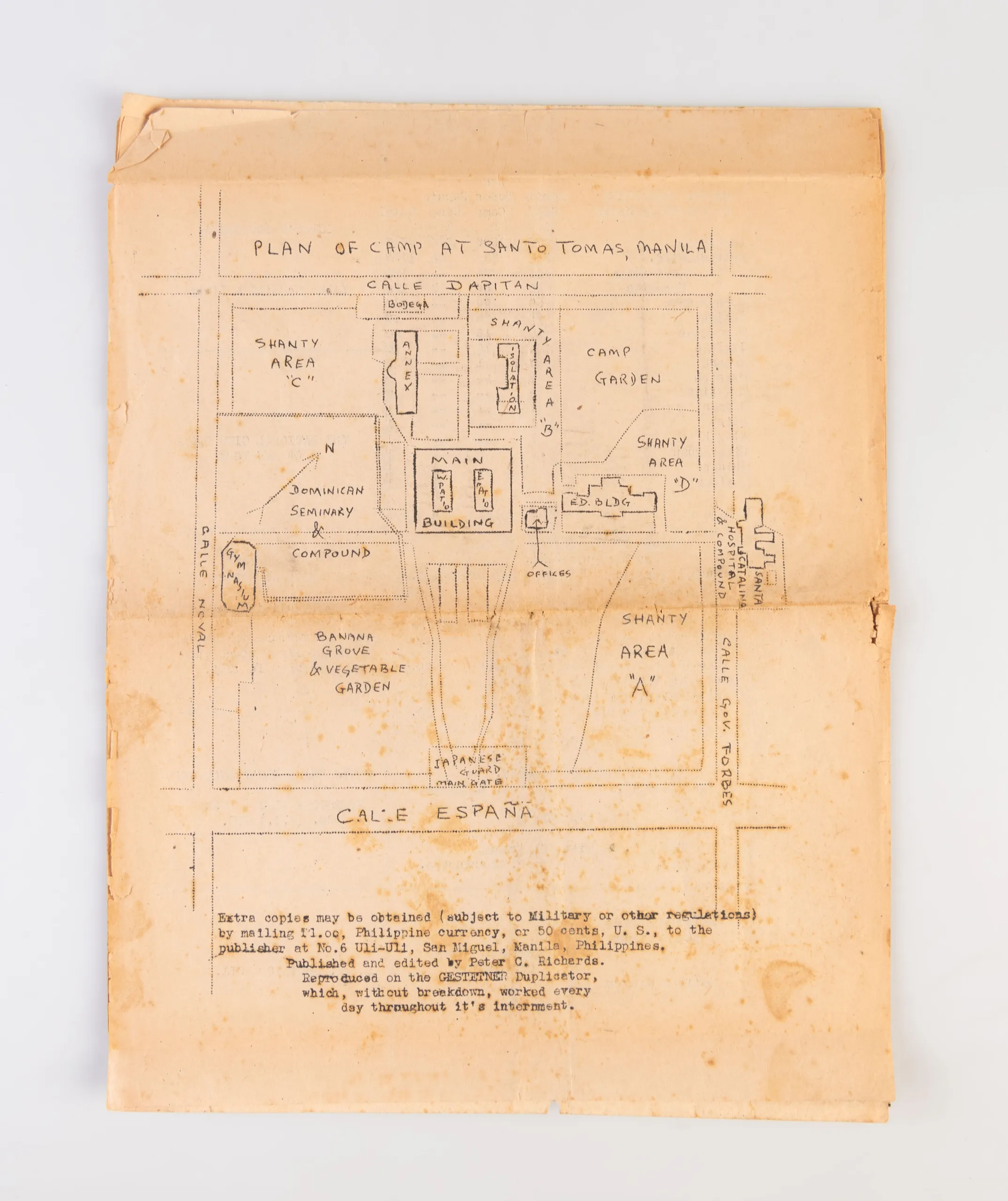 The Liberation Bulletin of Philippine Internment Camp No. 1 at Santo Tomas University.