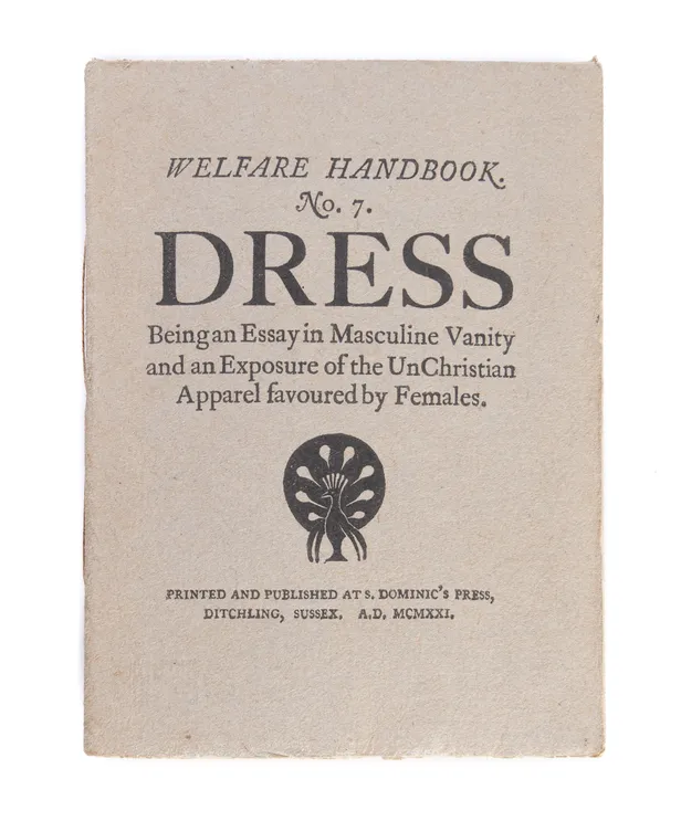 Dress, being an Essay in masculine Vanity and an exposure of the UnChristian apparel favoured by females.