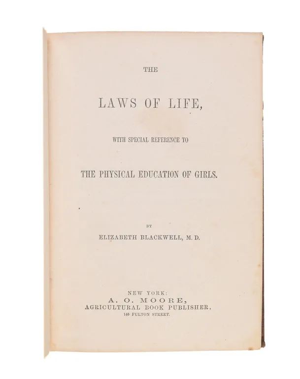 The Laws of Life, with special reference to the Physical Education of Girls.