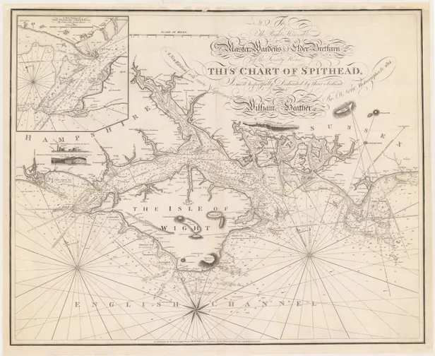 [Untitled Chart of the Isle of Wight] To the Right Honourable the Master Wardens & Elder Brethren of the Trinity House, this chart of Spithead, is most respectfully dedicated ... a new edition with various improvements ...