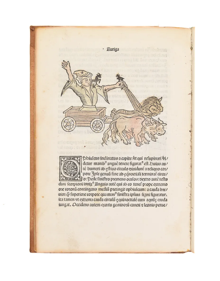 Poetica astronomica. (Edited by Jacobus Sentinus and Johannes Lucilius Santritter).
Venice, Erhard Ratdolt, 14 October 1482.