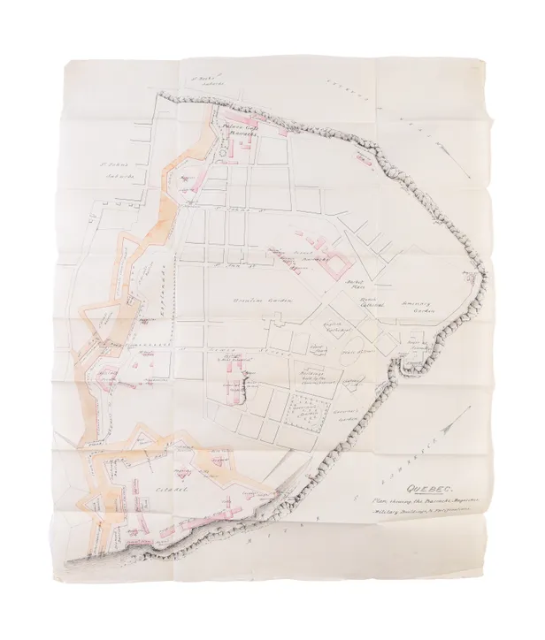 [Maps, manuscripts, and printed ephemera from Trollope's time as British Commander in Quebec.]