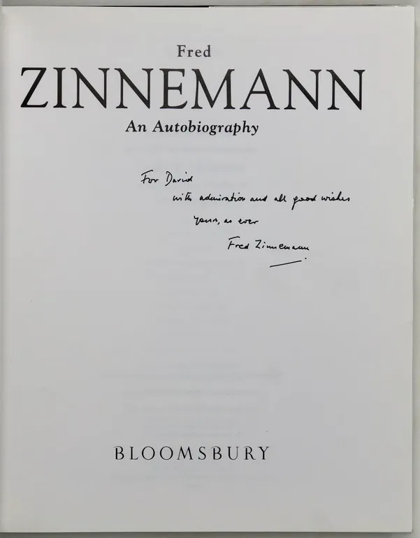 Fred Zinnemann. An Autobiography.