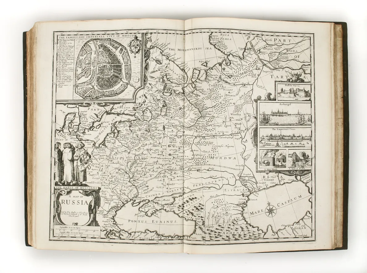 The Theatre of the Empire of Great-Britain ... Together with a Prospect of the Most Famous Parts of the World, viz. Asia, Africa, Europe, America. ...