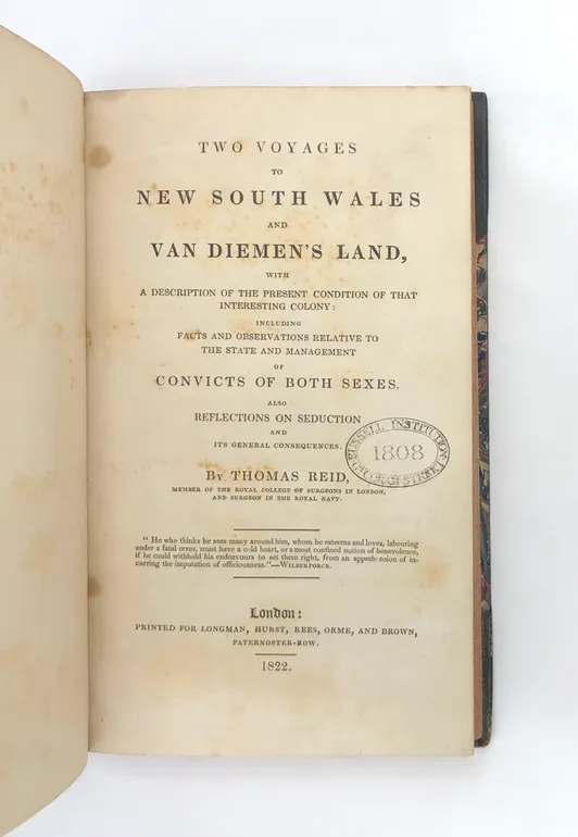 Two Voyages to New South Wales and Van Diemen's Land,