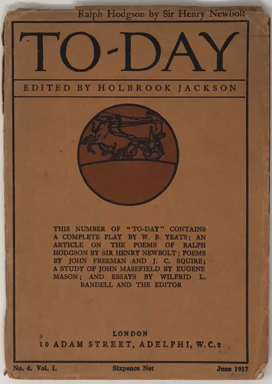 Today. Edited by Holbrook Jackson. Volume 1, No. 4.