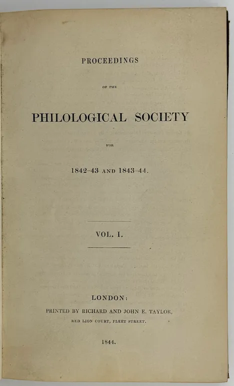 Proceedings of the Phililogical Society (1842-1850)