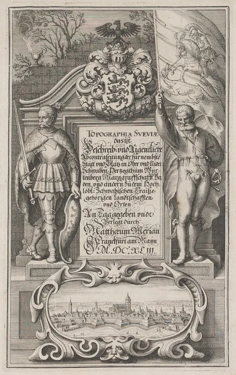 Topographia Sueviae das ist Beschreib- und Aigentliche Abcontrafeitung der fürnembsten Stätt und Plätz in Ober und Nider Schwaben, Herzogthum Würtenberg Marggraffschafft Baden und andern zu dem Hochlöbl: Schwabischen Craiße gehörigen Landtschafften und Or