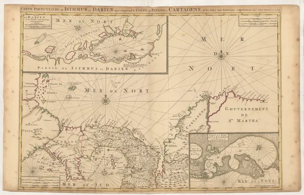 Carte Particuliere de Isthmus ou Darien, qui comprend le Golfe de Panama &c. Cartagene, et les Isles Aux Environs. ...