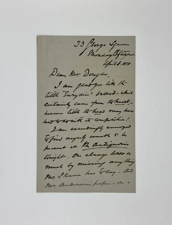 Autograph Letter Signed to David Douglas,