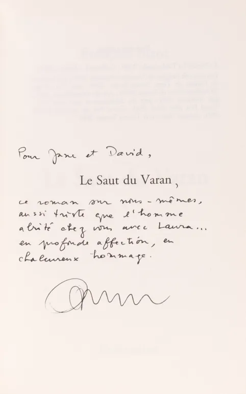 Le Saut du Varan. Roman.
