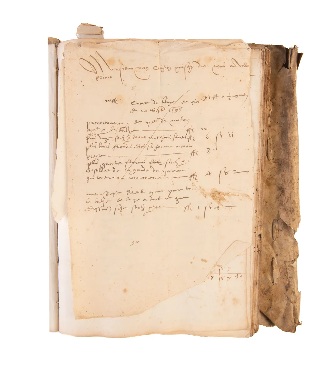 Manuscript notarial account book for regional Provence.