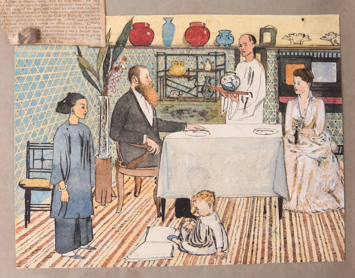 Four large albums of watercolours, photographs and ephemera.