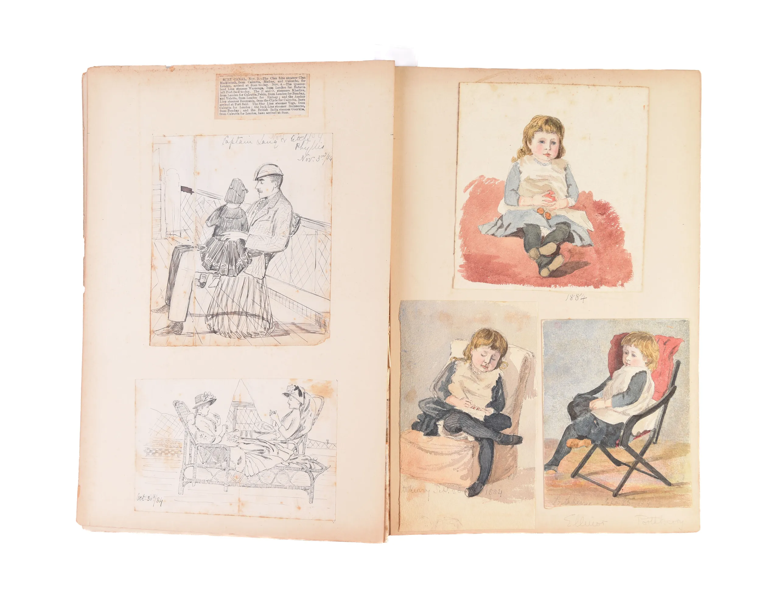 Four large albums of watercolours, photographs and ephemera.