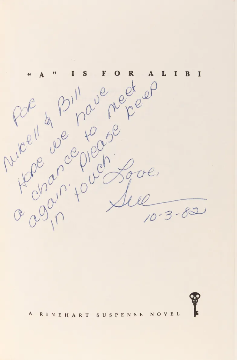 A Complete set of the Alphabet Series in First Edition: “A” is For Alibi, 