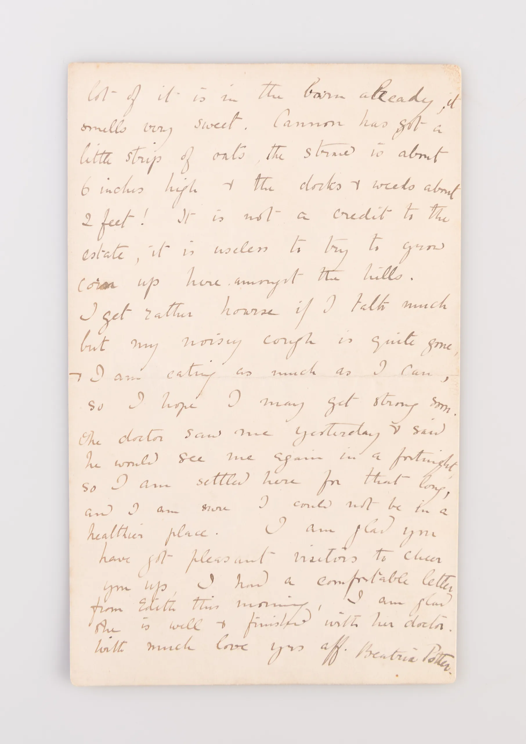Autograph Letter Signed (“Beatrix Potter”) to “My dear Millie” [Warne],
