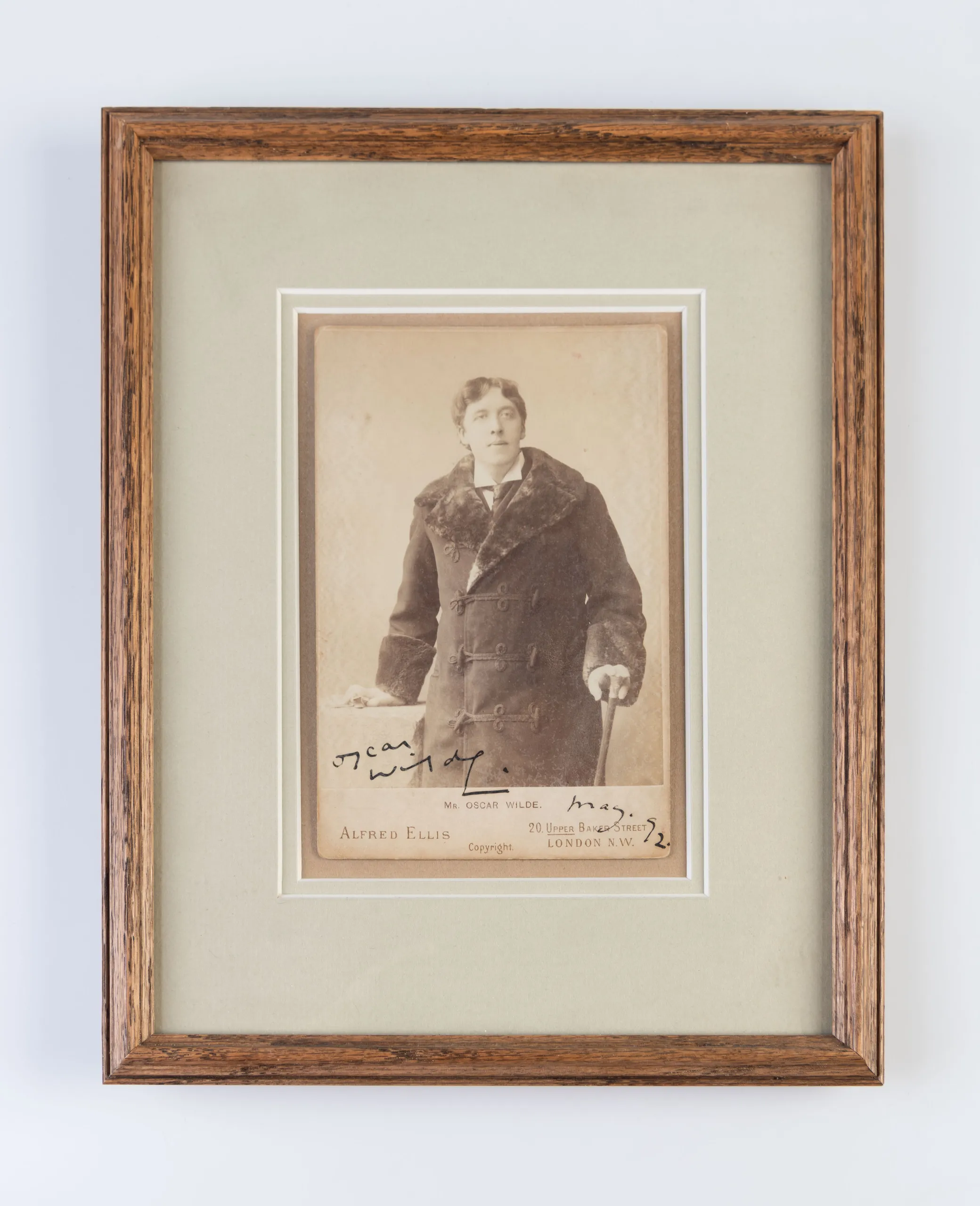 Signed and dated photographic portrait of Wilde