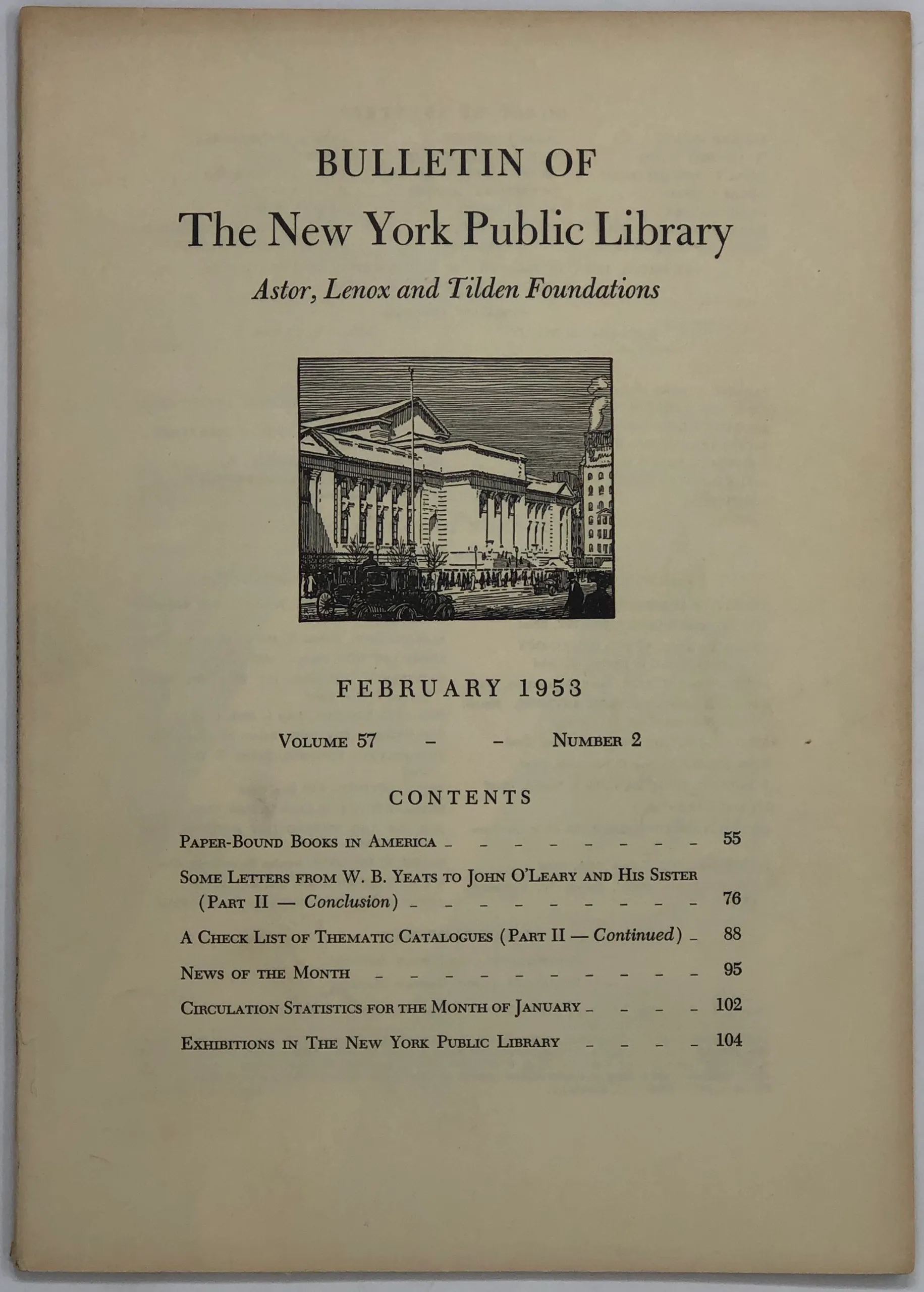 Bulletin of the New York Public Library. Volume 57, Number 1 and 2.