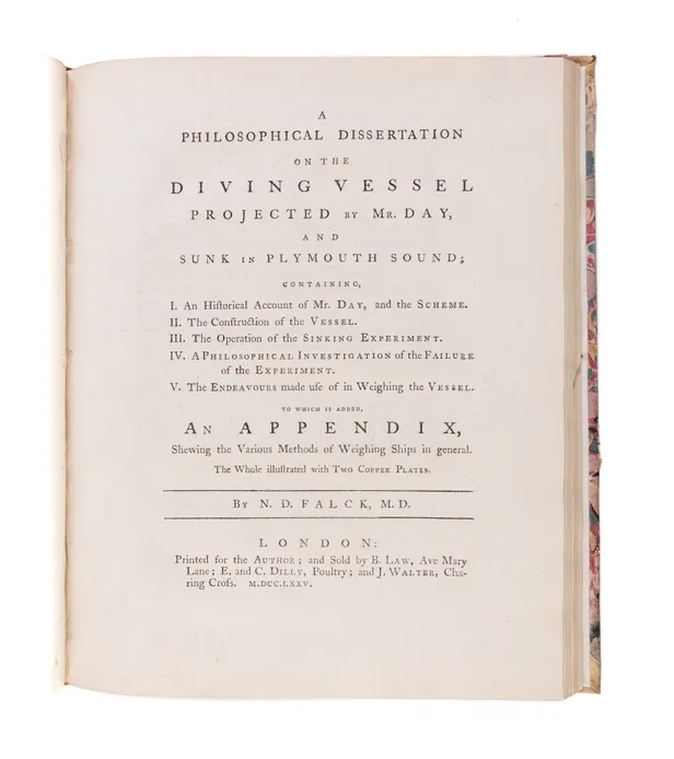 A Philosophical Dissertation on the Diving Vessel Projected by Mr. Day, and Sunk in Plymouth Sound;