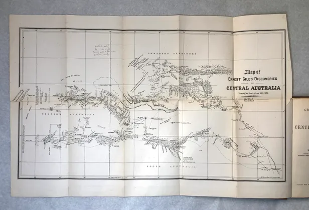 Geographic travels in central Australia from 1872 to 1874.