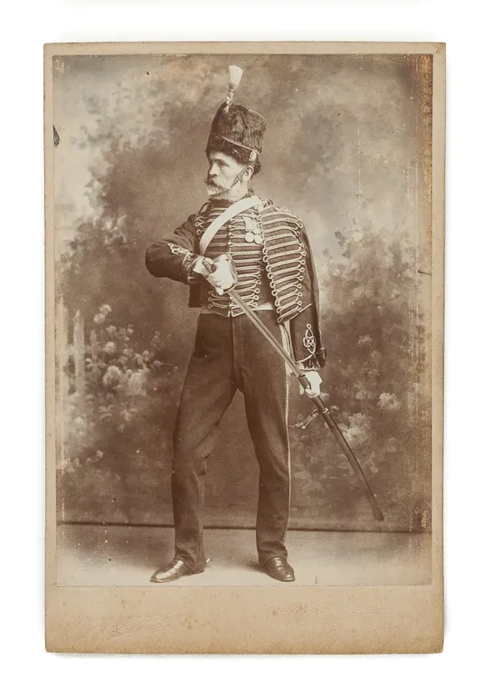THREE RARE CABINET PHOTOGRAPHS, of Pte John Ford in full uniform.