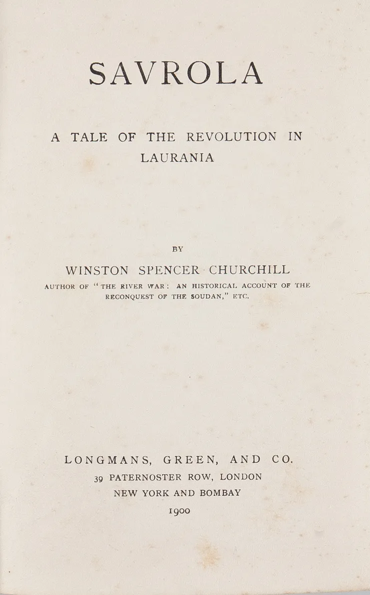Savrola. A Tale of the Revolution in Laurania.