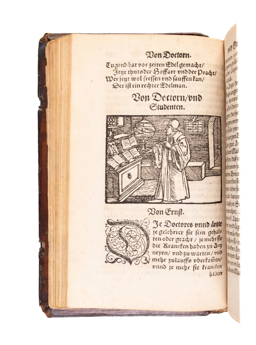 Schimpff und Ernst, Das ist ein Nützliches Buch, Darinn alle Welthändel… angezeigt werden… von newen in truck verfertiget…
Frankfurt, (Nikolaus Basse), 1570.