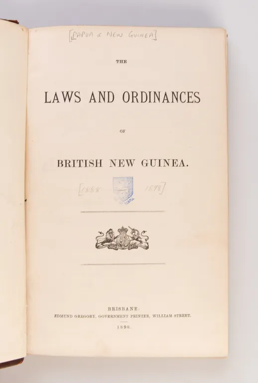 The Laws and Ordinances of British New Guinea.
