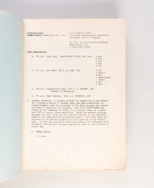 Operation Deepfreeze: Operation Plan No. 1-55.