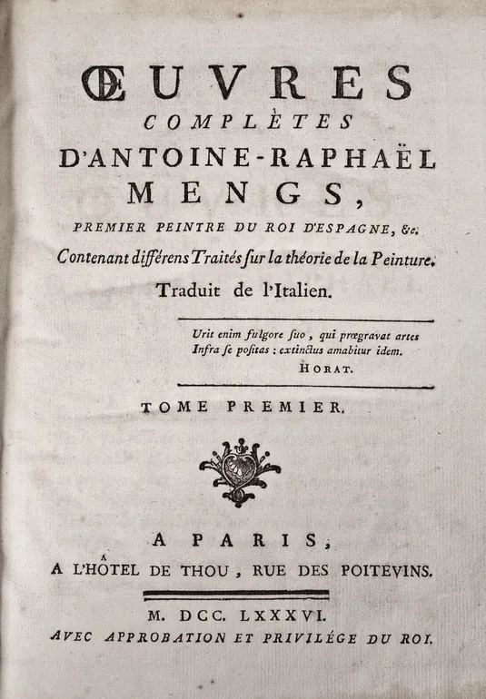 Oeuvres complètes . . . contenant différens traités sur la théorie de la peinture. Traduit de l'Italien. Paris, l'Hotel de Thou,